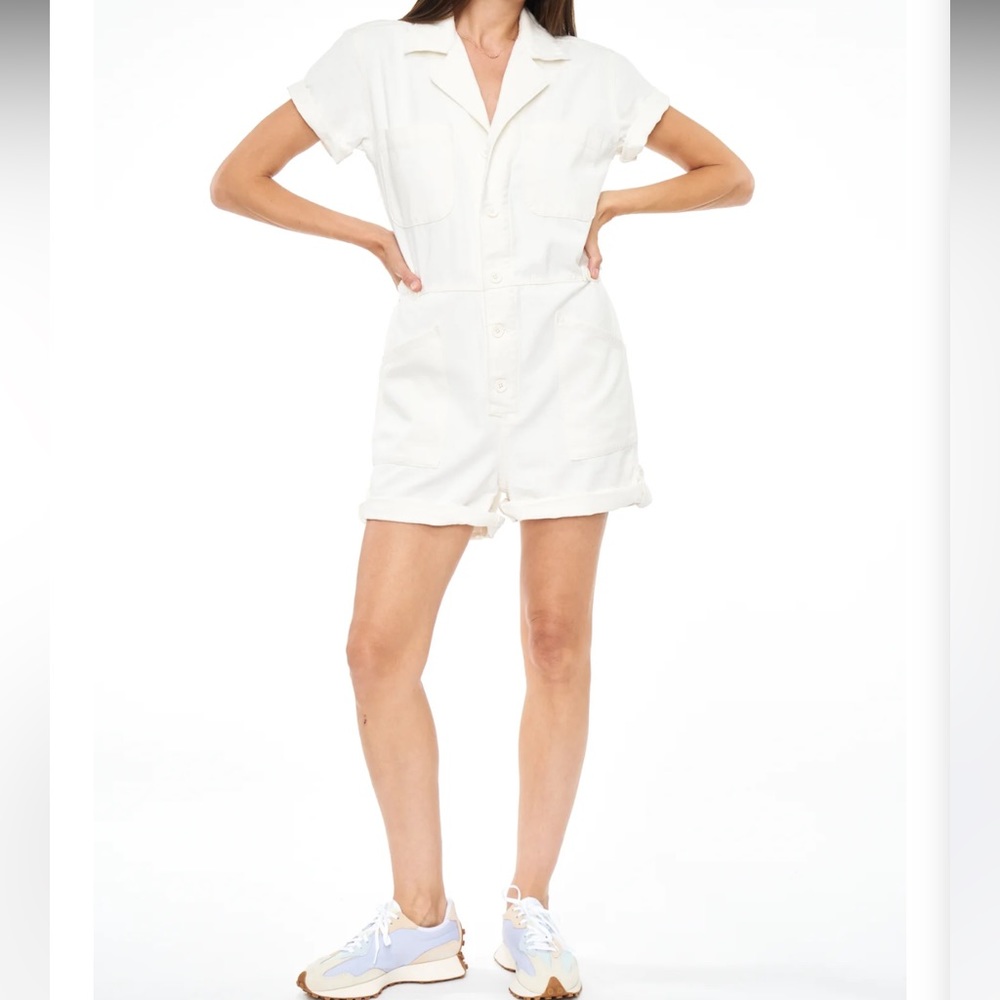 Pistola Parker Short Sleeve Romper Field Suit in Macadamia Size XL